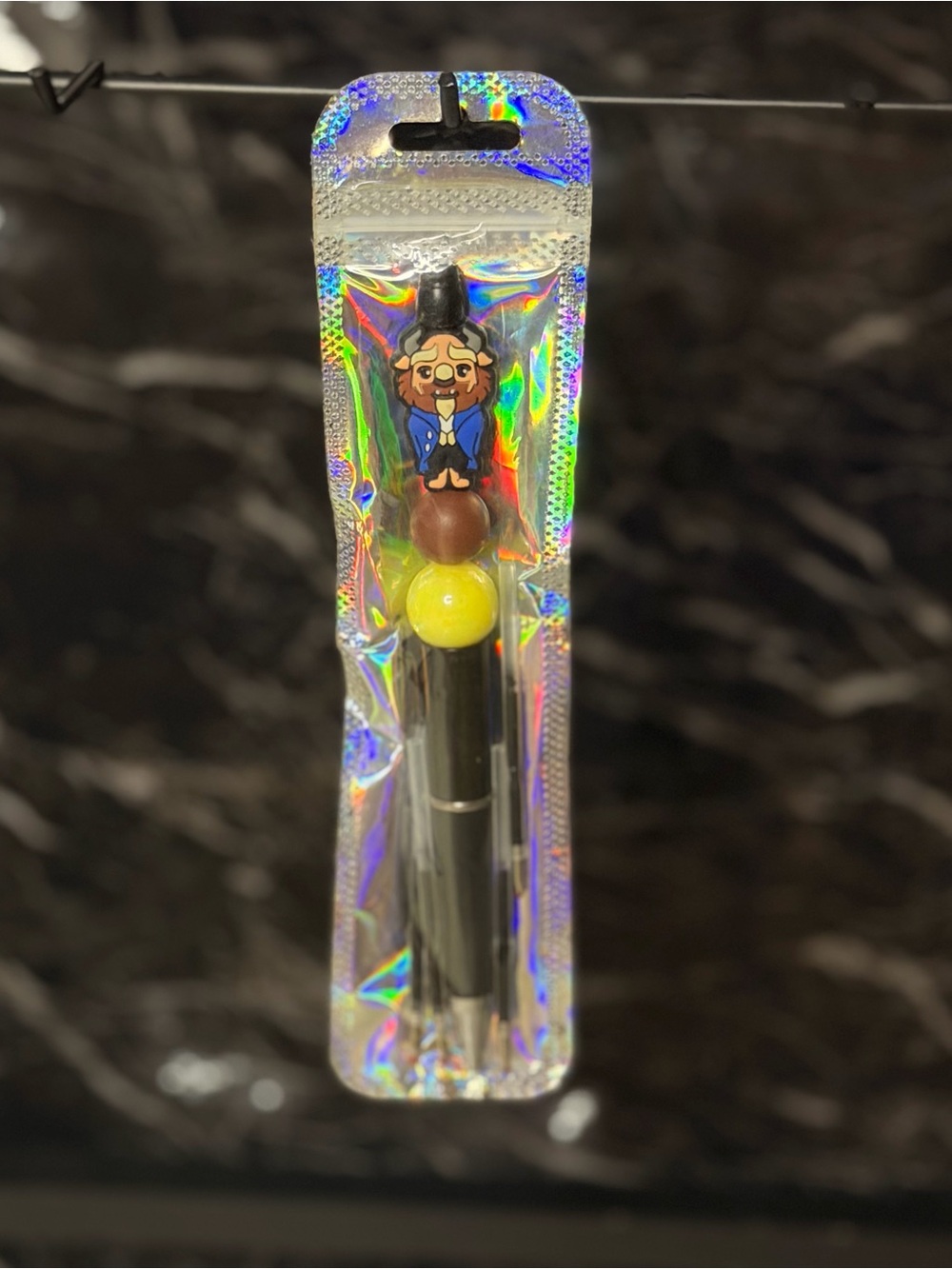 Beast from Beauty and the beast Focal Bead Pen
Black & Blue ink